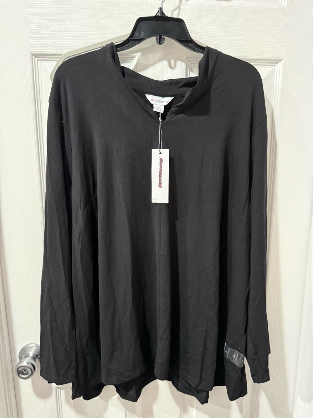 Liz Claiborne Black Women's Top with V-Neck